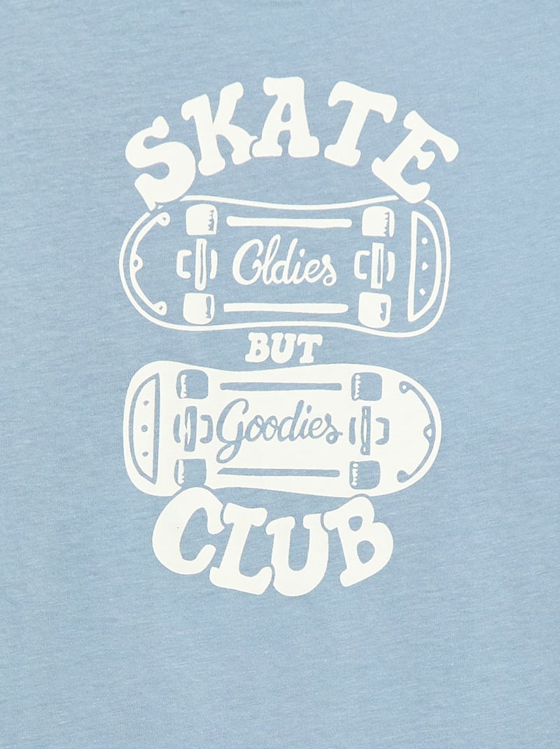 T-shirt met print en boodschap Blauw - Kiabi