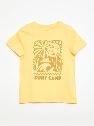 T-shirt met print en boodschap