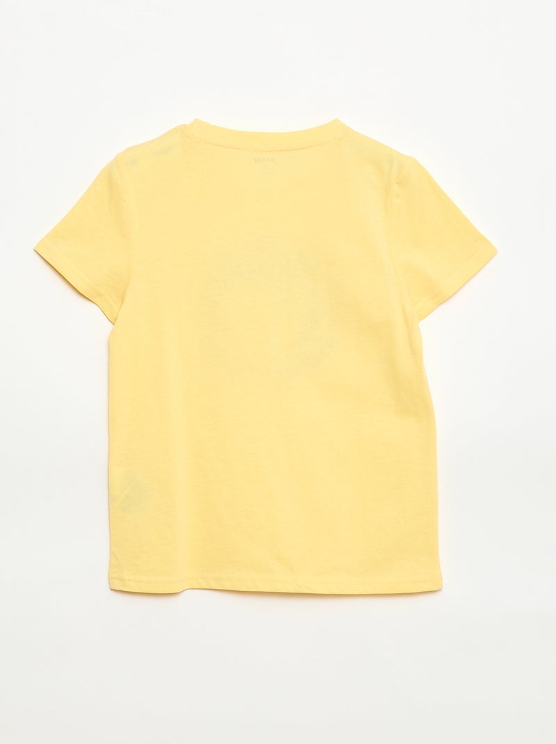 T-shirt met print en boodschap Geel - Kiabi
