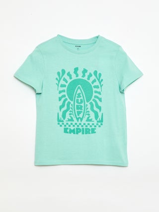 T-shirt met print en boodschap