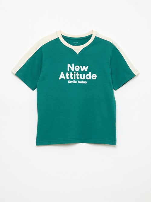 T-shirt met print en boodschap - Kiabi