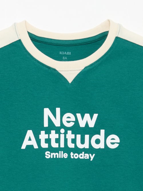 T-shirt met print en boodschap - Kiabi