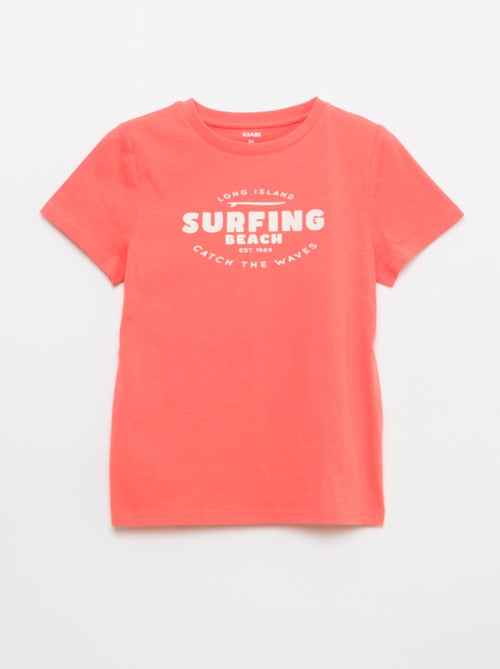 T-shirt met print en boodschap - Kiabi