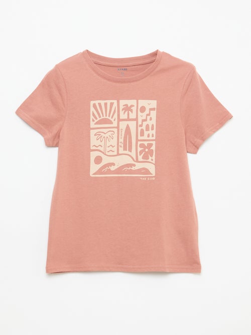 T-shirt met print en boodschap - Kiabi