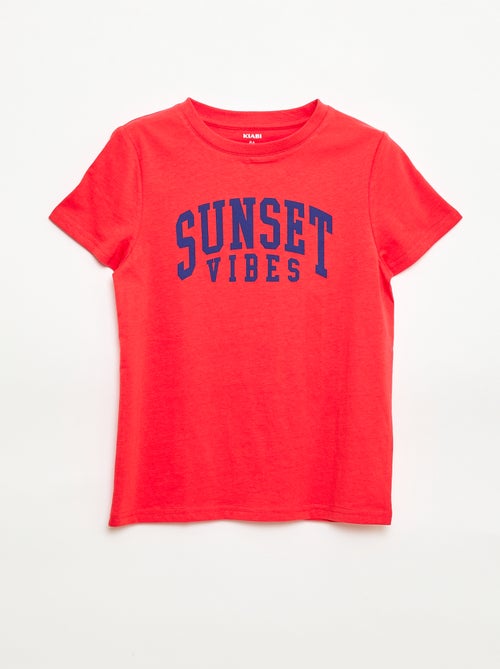 T-shirt met print en boodschap - Kiabi