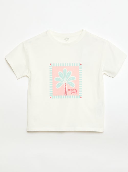 T-shirt met print en boodschap - Kiabi