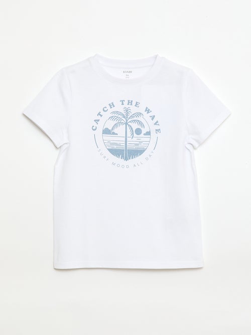 T-shirt met print en boodschap - Kiabi