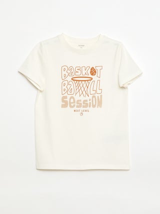 T-shirt met print en boodschap