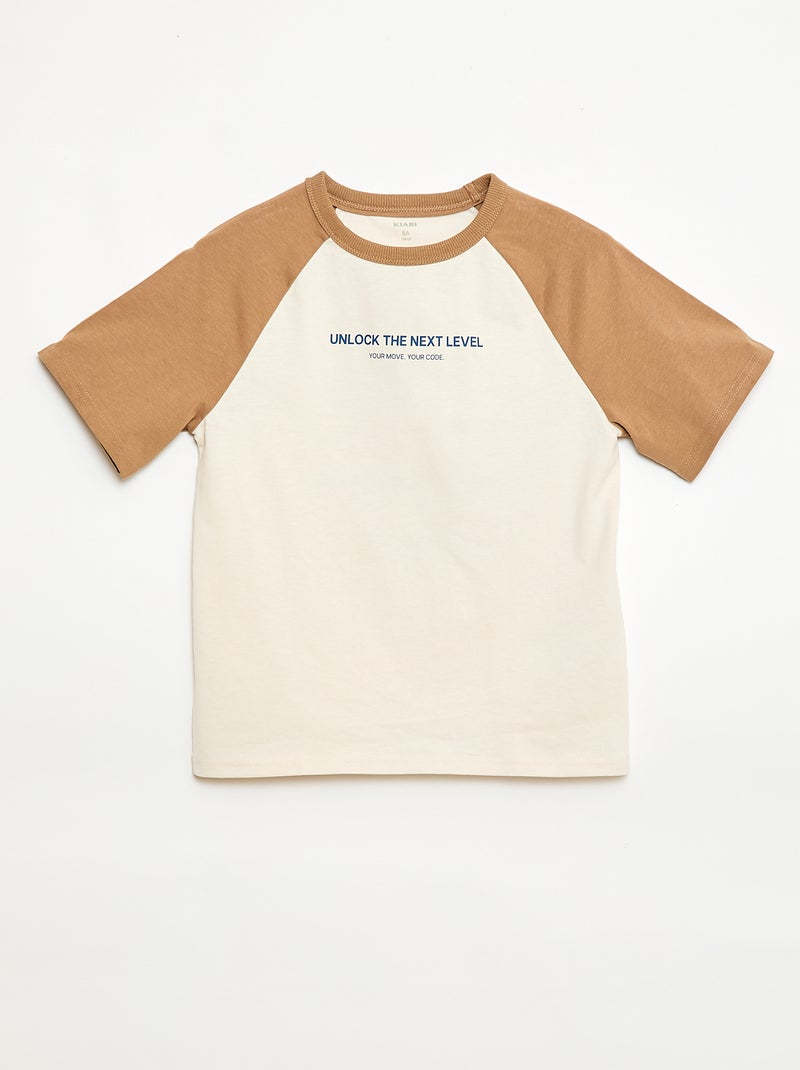 T-shirt met print en boodschap Wit - Kiabi