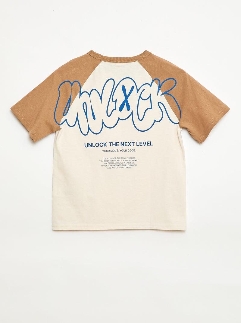 T-shirt met print en boodschap Wit - Kiabi