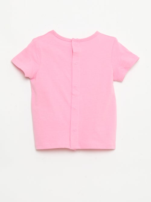 T-shirt met print en borduursel en korte mouwen - Kiabi