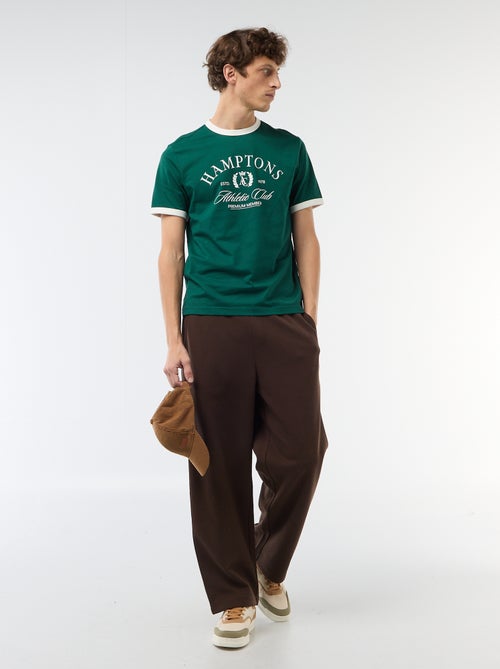 T-shirt met print en contrasterende bies - Kiabi