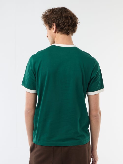 T-shirt met print en contrasterende bies - Kiabi
