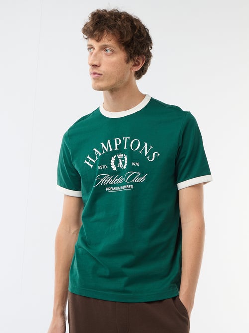 T-shirt met print en contrasterende bies - Kiabi