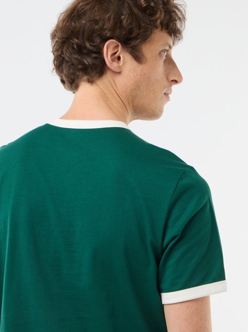 T-shirt met print en contrasterende bies - Kiabi