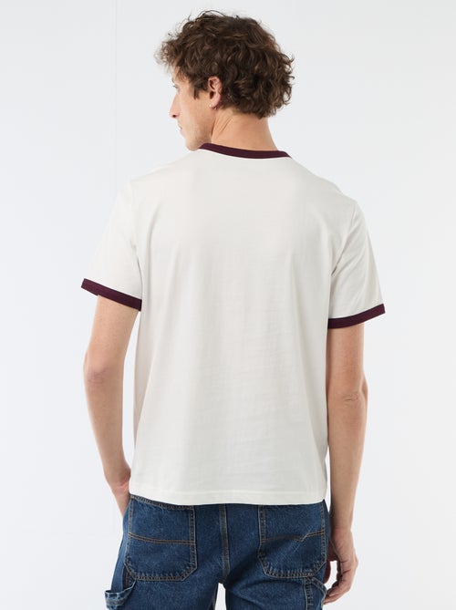 T-shirt met print en contrasterende bies - Kiabi