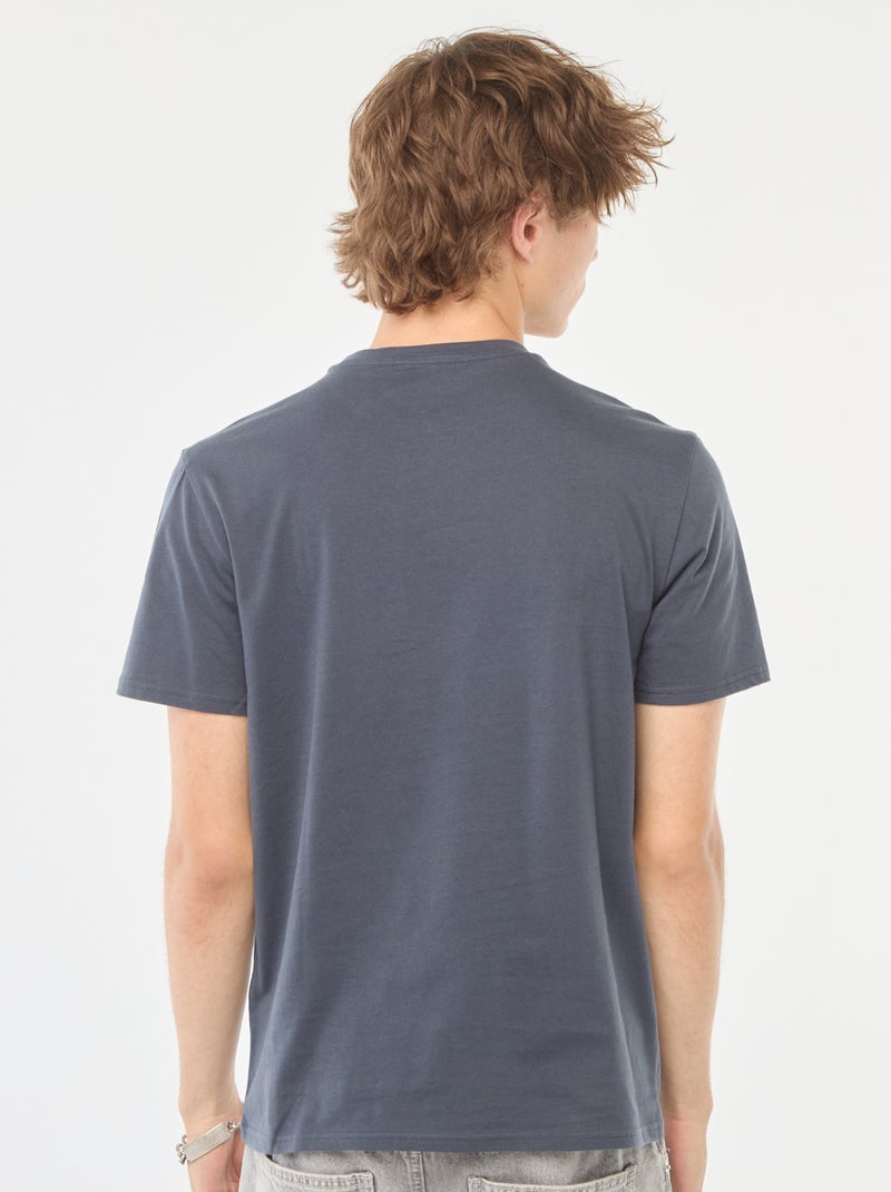 T-shirt met print en korte mouw Blauw - Kiabi