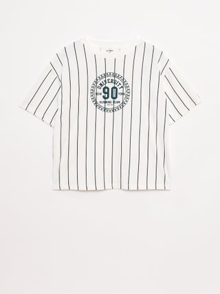 T-shirt met print en korte mouw in American college-stijl
