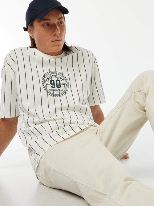 T-shirt met print en korte mouw in American college-stijl - Kiabi