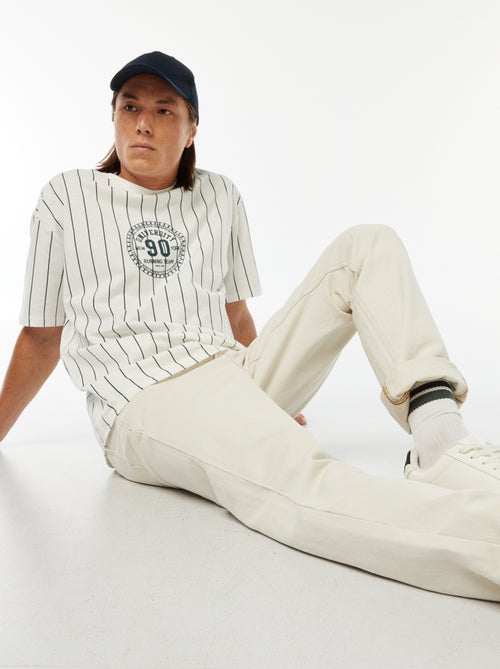 T-shirt met print en korte mouw in American college-stijl - Kiabi