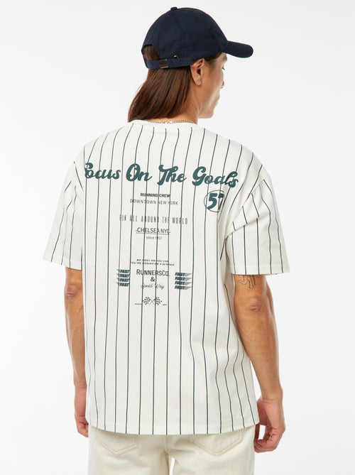 T-shirt met print en korte mouw in American college-stijl - Kiabi