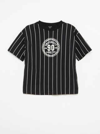 T-shirt met print en korte mouw in American college-stijl