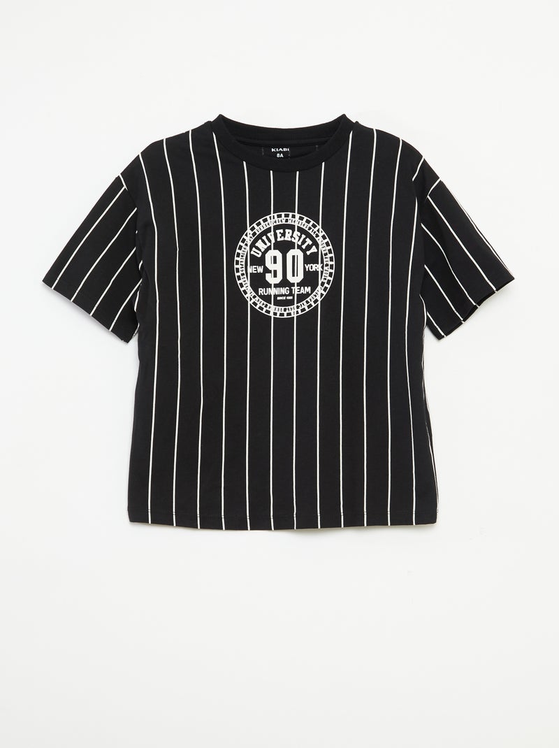 T-shirt met print en korte mouw in American college-stijl Wit - Kiabi
