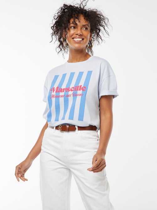 T-shirt met print en korte mouw 'Marseille' - Kiabi