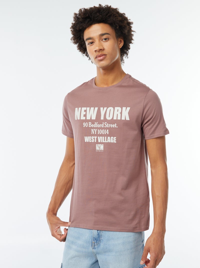 T-shirt met print en korte mouw Rose - Kiabi