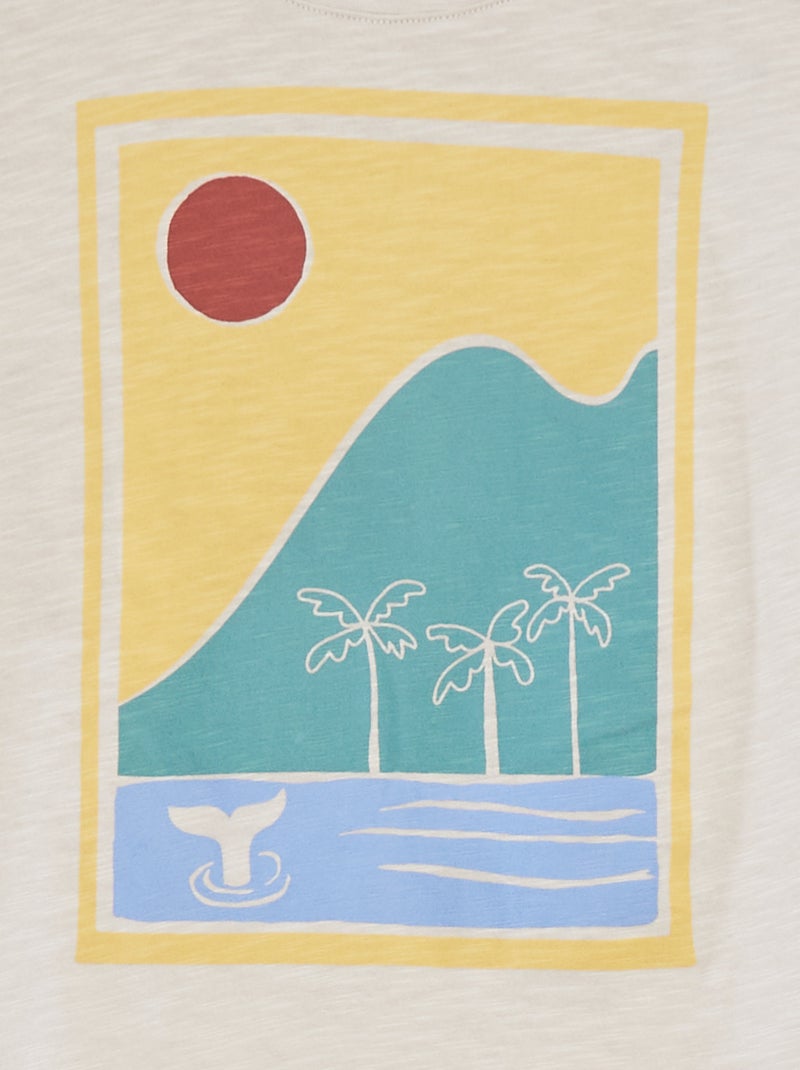 T-shirt met print en korte mouw WIT - Kiabi