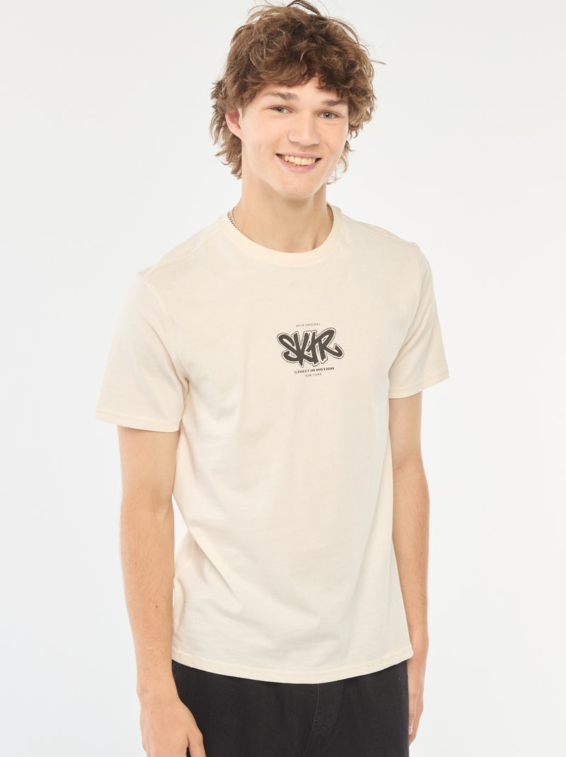 T-shirt met print en korte mouw Wit - Kiabi