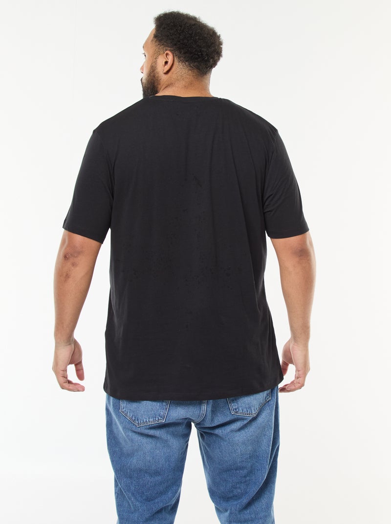 T-shirt met print en korte mouw Zwart - Kiabi