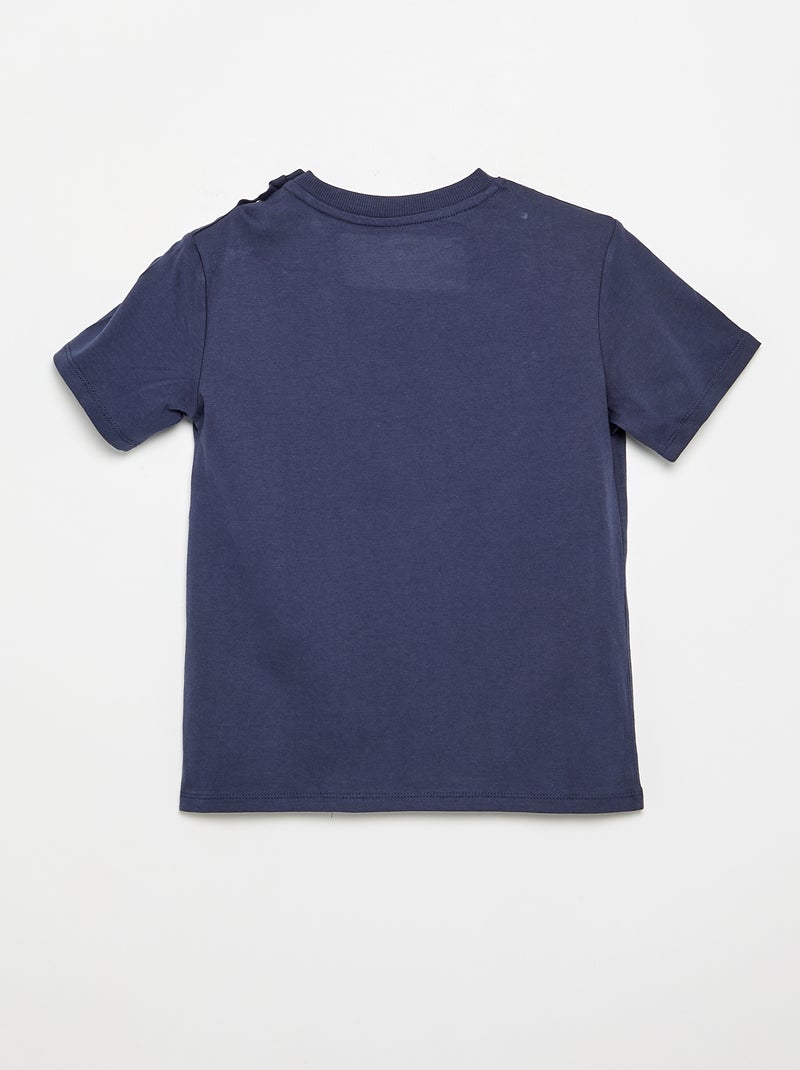 T-shirt met print en korte mouwen - Gemakkelijk aan te trekken collectie Blauw - Kiabi
