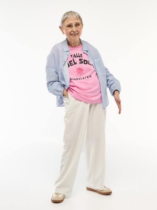 T-shirt met print en korte mouwen - gemakkelijk aan te trekken collectie - Kiabi