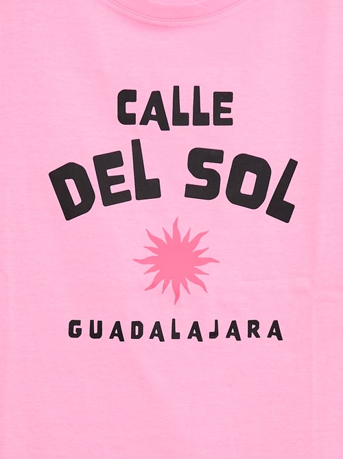 T-shirt met print en korte mouwen - gemakkelijk aan te trekken collectie - Kiabi