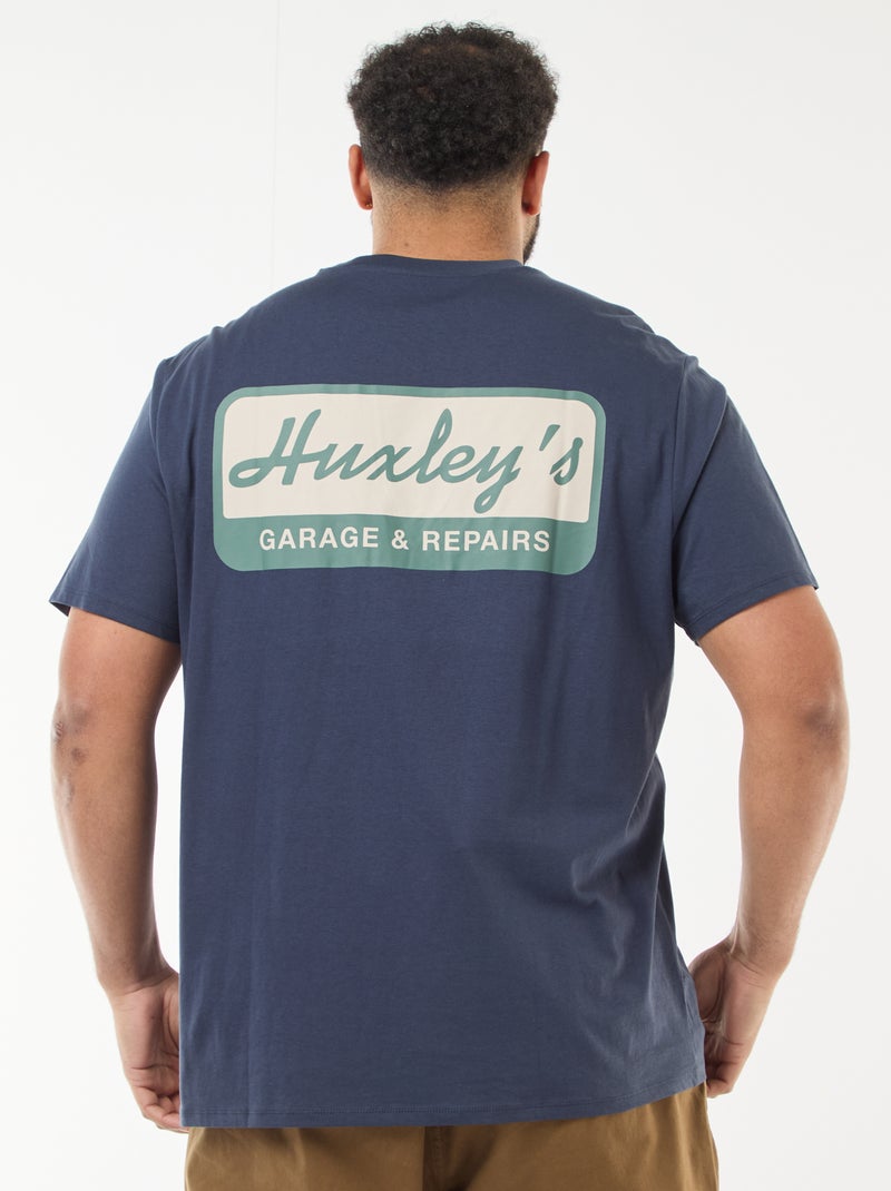 T-shirt met print en korte mouwen Blauw - Kiabi