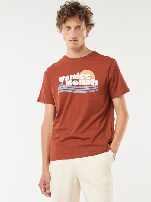 T-shirt met print en korte mouwen - Kiabi
