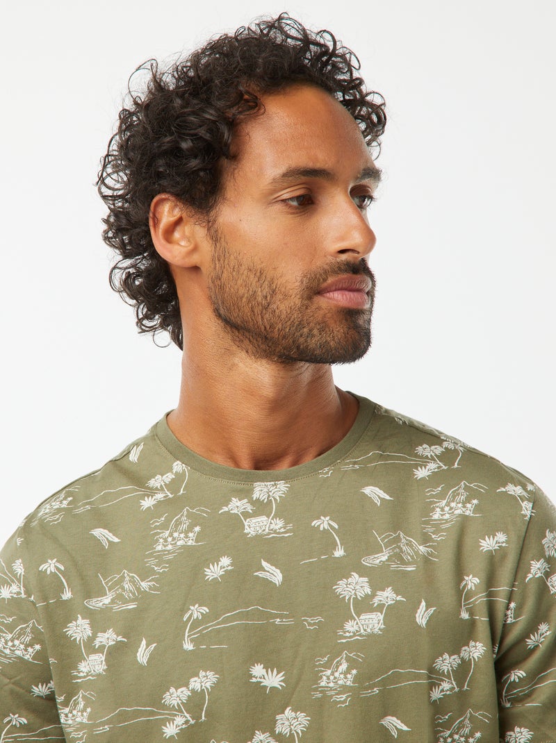 T-shirt met print en korte mouwen Groen - Kiabi