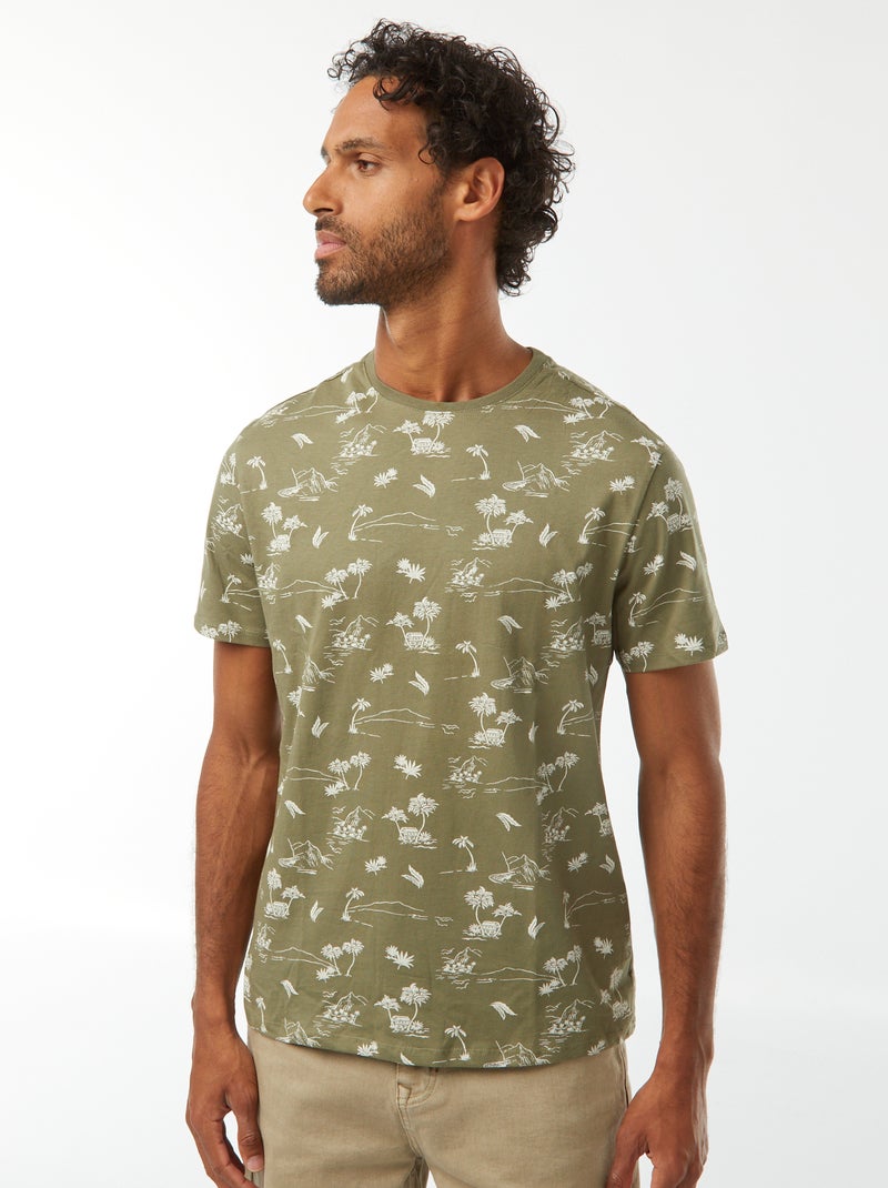 T-shirt met print en korte mouwen Groen - Kiabi