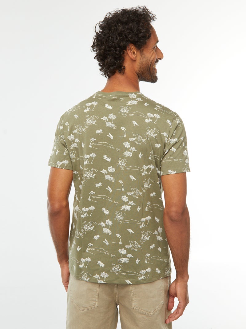 T-shirt met print en korte mouwen Groen - Kiabi