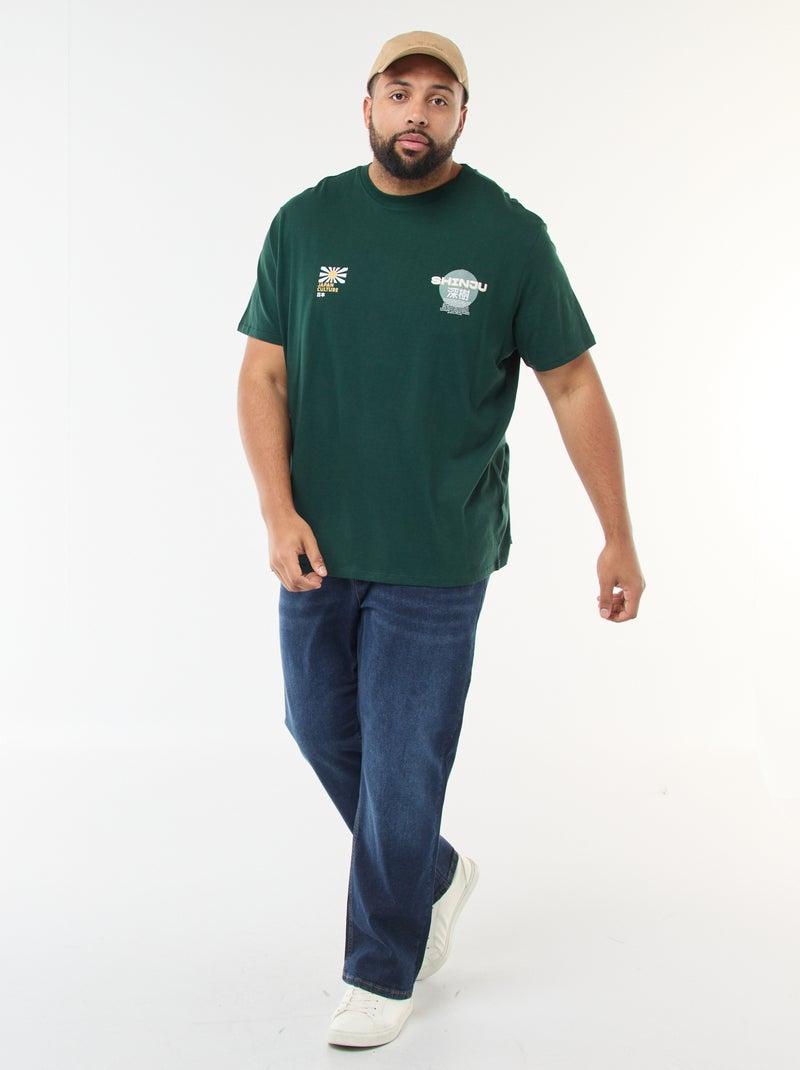 T-shirt met print en korte mouwen Groen - Kiabi