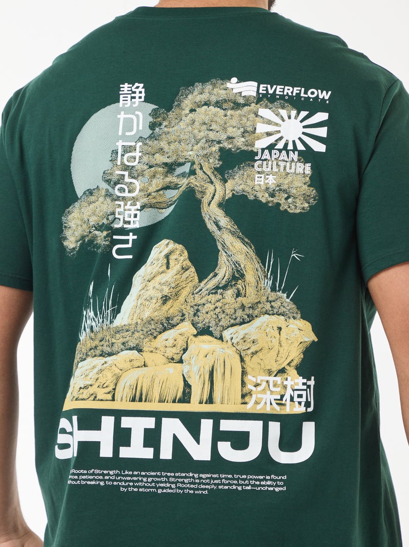 T-shirt met print en korte mouwen Groen - Kiabi