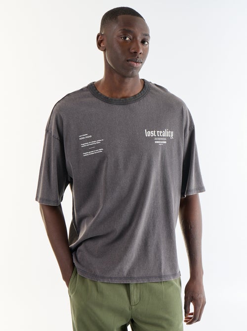 T-shirt met print en korte mouwen in vintage stijl - Kiabi