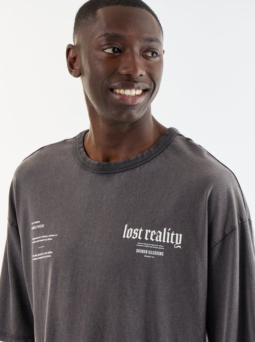 T-shirt met print en korte mouwen in vintage stijl - Kiabi