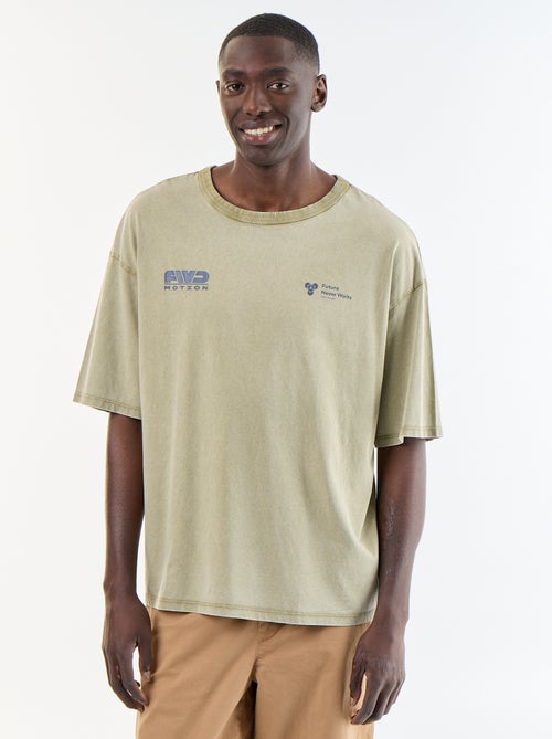 T-shirt met print en korte mouwen in vintage stijl - Kiabi