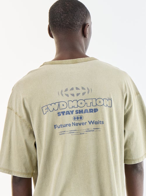 T-shirt met print en korte mouwen in vintage stijl - Kiabi
