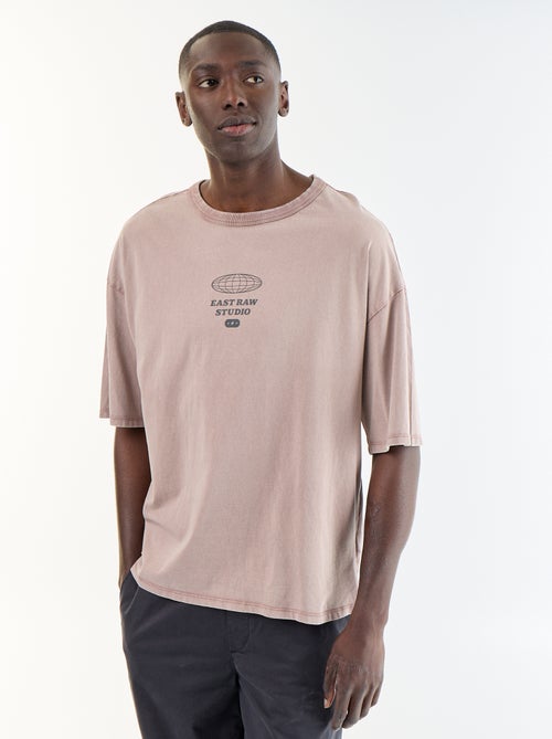 T-shirt met print en korte mouwen in vintage stijl - Kiabi