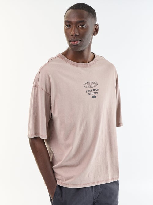 T-shirt met print en korte mouwen in vintage stijl - Kiabi