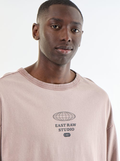 T-shirt met print en korte mouwen in vintage stijl - Kiabi