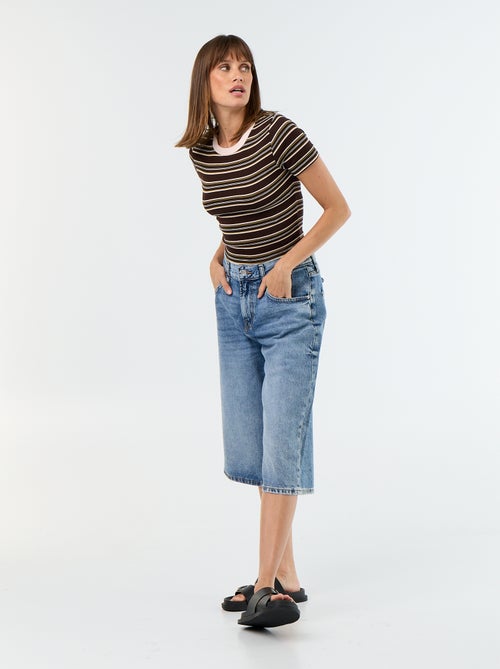 T-shirt met print en korte mouwen met motief - Kiabi